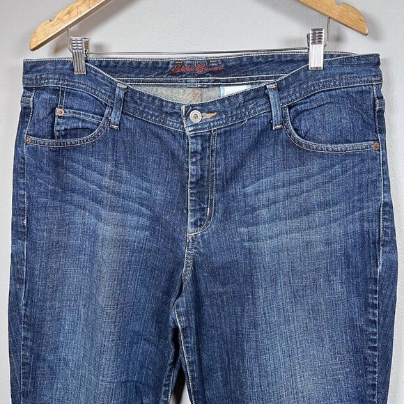 Eddie Bauer Jeans Straight Leg Classic Fit Medium Wash Denim Blue Women’s 16 - Picture 2 of 10
